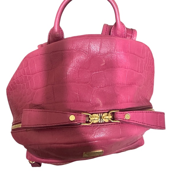 MCM Croc Embossed Pink full size Back Pack - Picture 15 of 16